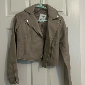 Abercrombie and Fitch motto leather jacket